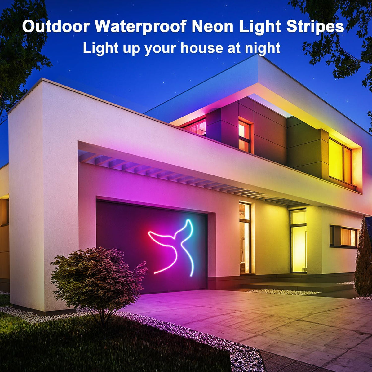 LED Neon Strip Lights 20M RGB Waterproof Flexible Rope Light with APP segrass