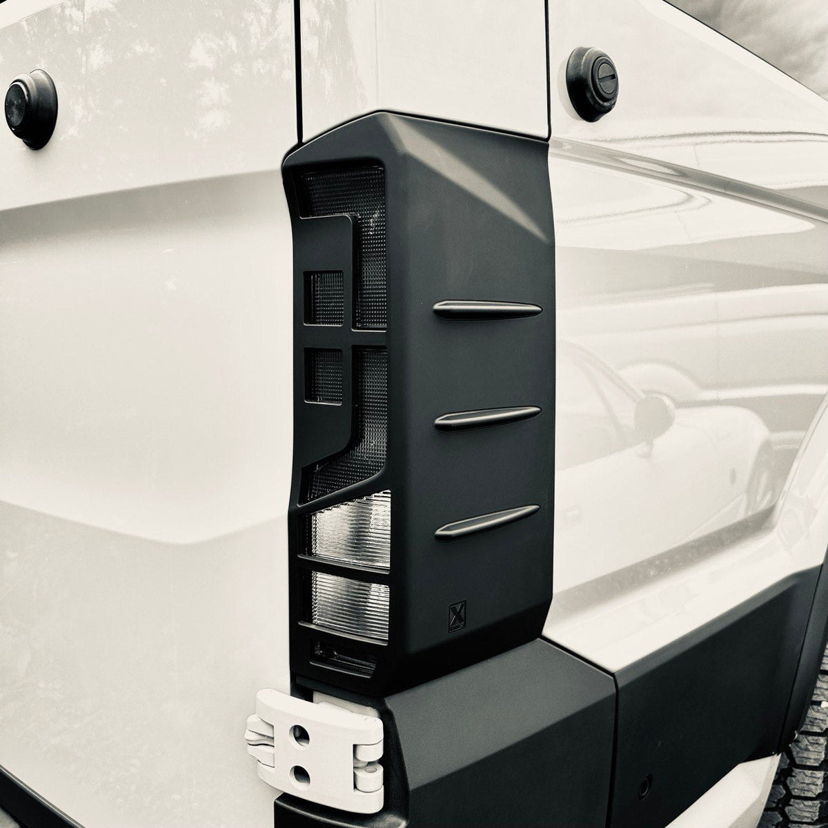 For VW Crafter Rear Light Guards Hammerite Ultimate Matte Black (2018-2025) | Tail Light Protectors | Van-X