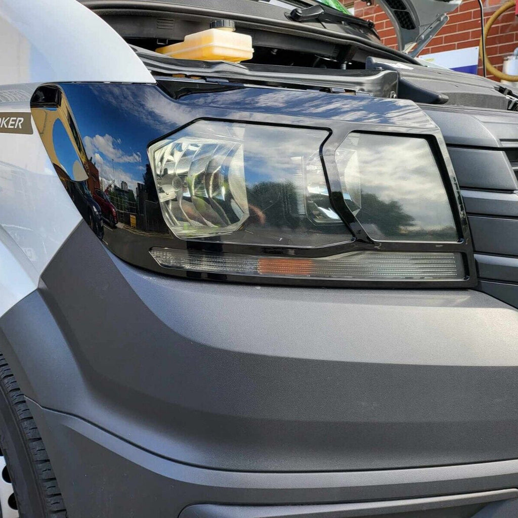 For MAN TGE Headlight Guards Gloss Black (2018-2025) | Front Headlight Protectors | Van-X