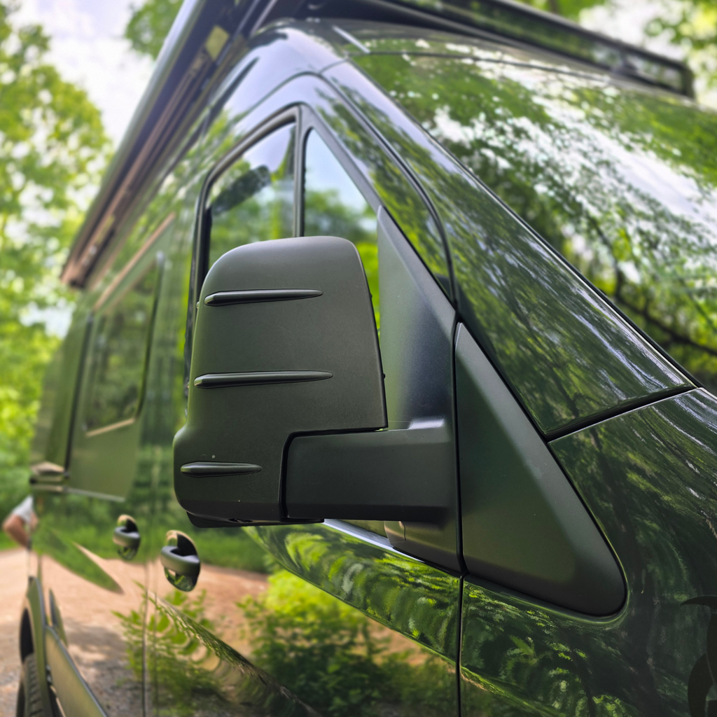 For Mercedes Sprinter Dodge 907 Wing Mirror Cap Covers Without Indicator – Hammerite Ultimate Matte Black (Set of 2) |Van-X