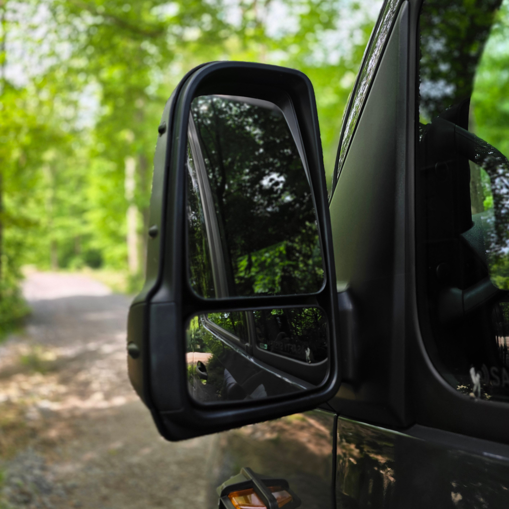 For Mercedes Sprinter Dodge 907 Wing Mirror Cap Covers Without Indicator – Hammerite Ultimate Matte Black (Set of 2) |Van-X
