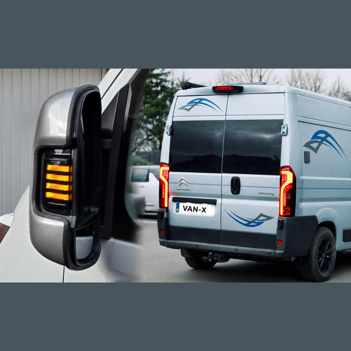For Citroen Relay Full LED Rear Lights Cluster - Tail Light, Rear Light Unit, Smoked Replacement - Van-X
