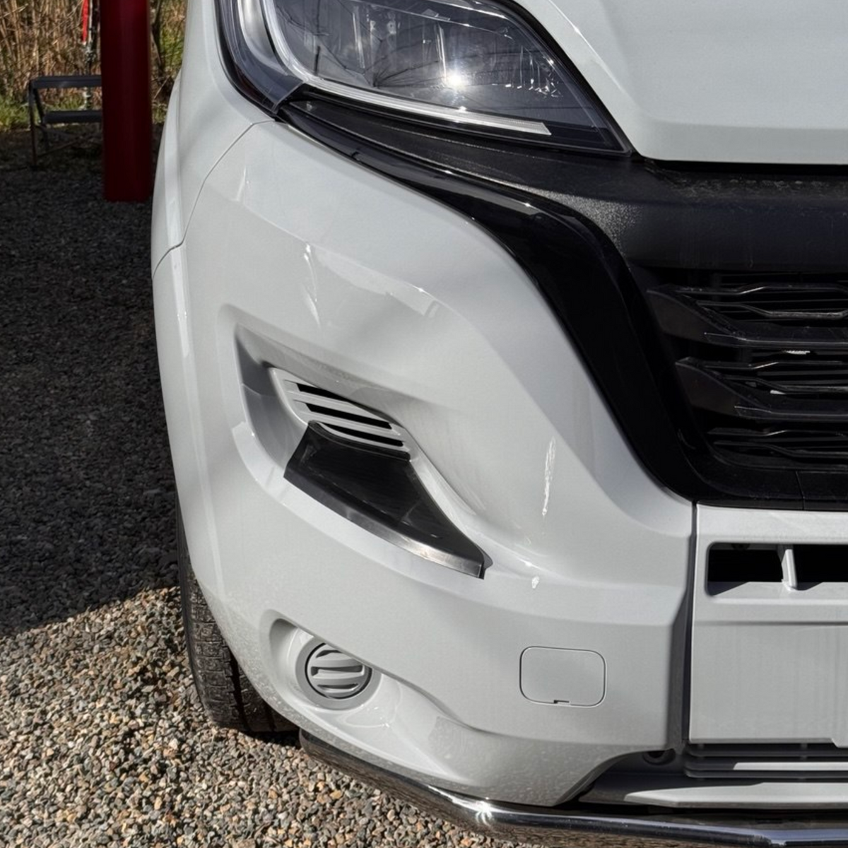 For Fiat Ducato Front Bumper Protectors Foot Plates Black Set of 2 | Van-X