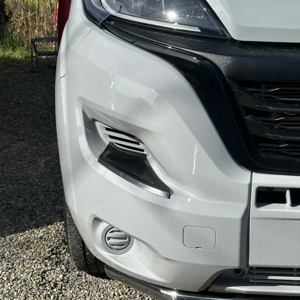 For Fiat Ducato Front Bumper Protectors Foot Plates Black Set of 2 | Van-X