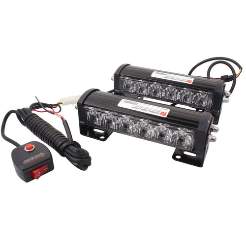 2 PCS  6 inch 6 LED 2 x 18W Car Flash Warning Light Red + Blue Change White Waterproof Emergency Light, DC 12V, Light Red + Blue Change White