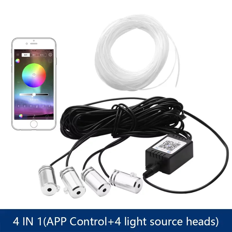 Led Car Interior Atmosphere Ambient Lights 6/8m RGB