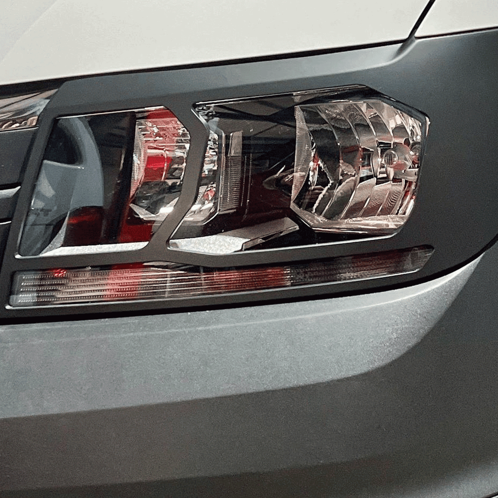 For MAN TGE Headlight Guards Hammerite Ultimate Matte Black (2018-2025) | Front Headlight Protectors | Van-X