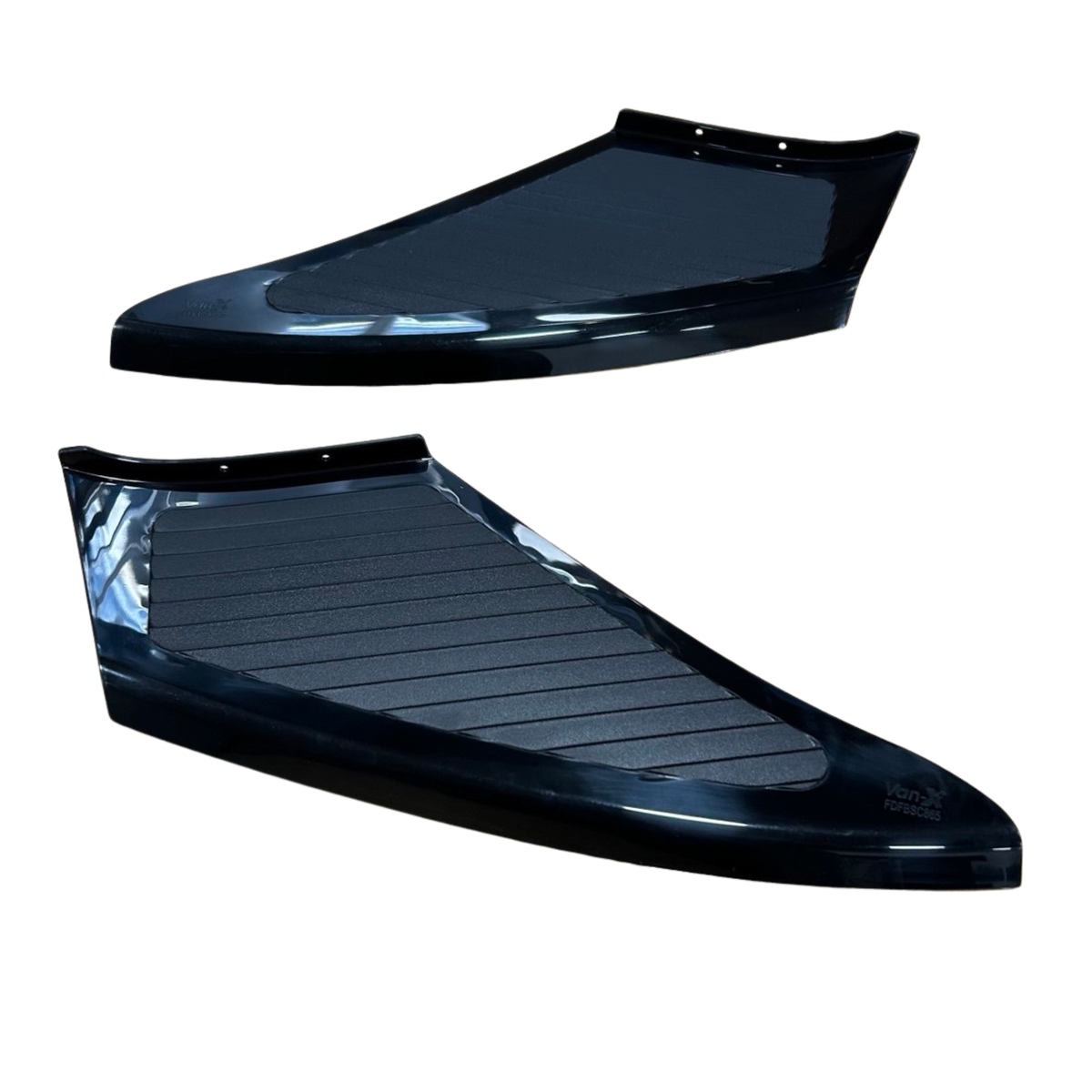 For Vauxhall Movano Front Bumper Protectors Foot Plates Black Set of 2 | Van-X