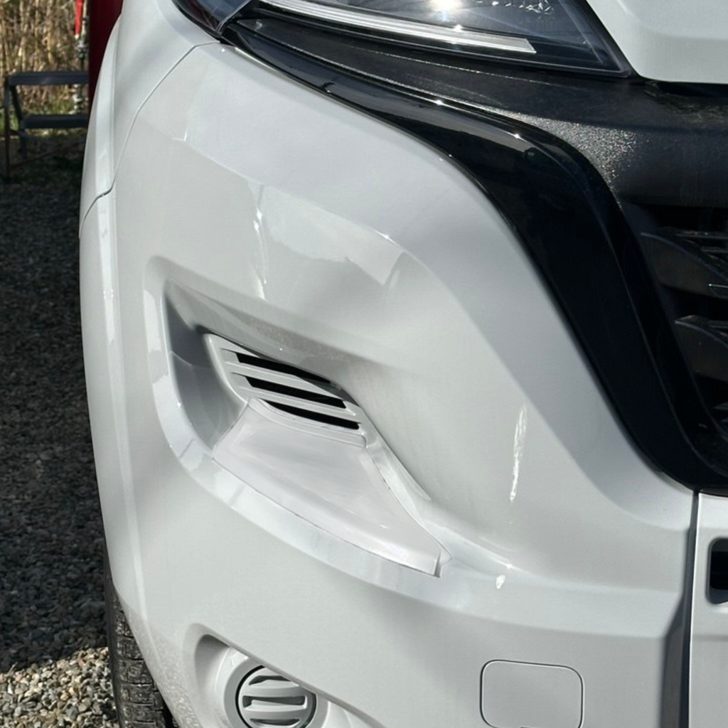 For Peugeot Boxer Front Bumper Protectors Foot Plates White Set of 2 | Van-X