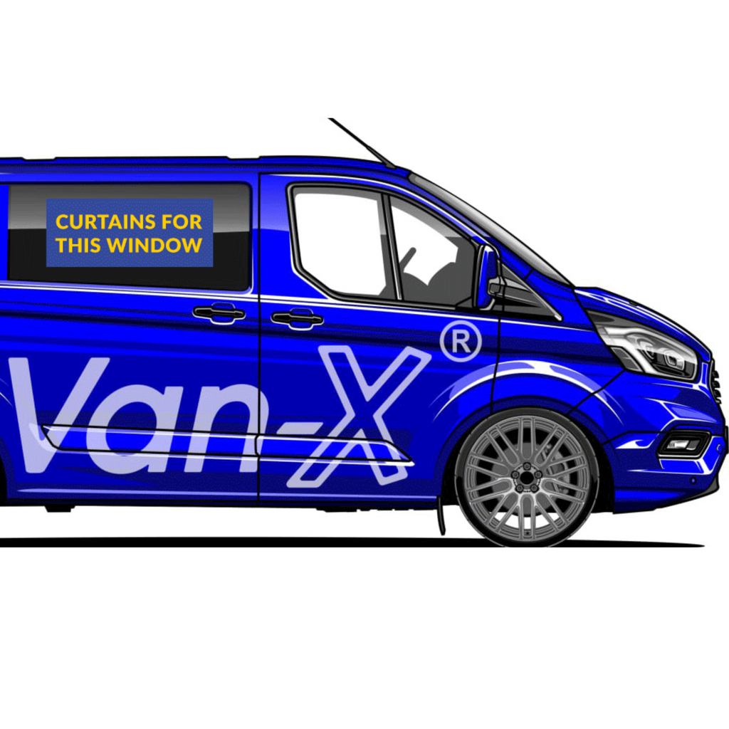 For Ford Transit Custom Premium Window Curtains Black/Black | Create Your Own Bundle | Van-X