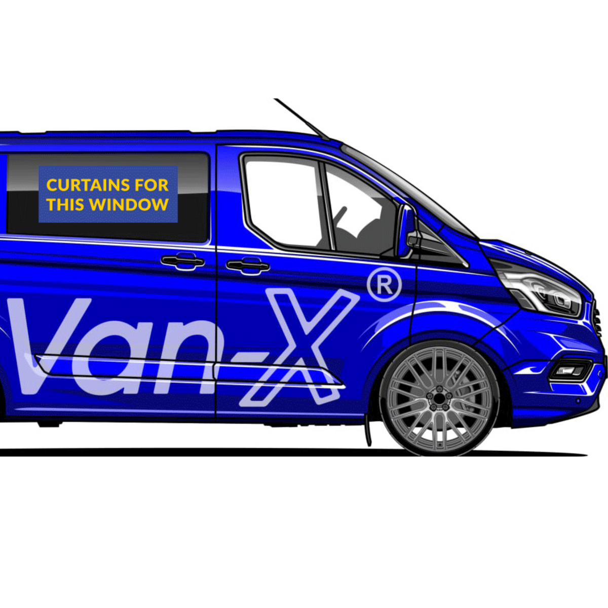 For Ford Transit Custom Premium Window Curtains Black/Black | Create Your Own Bundle | Van-X