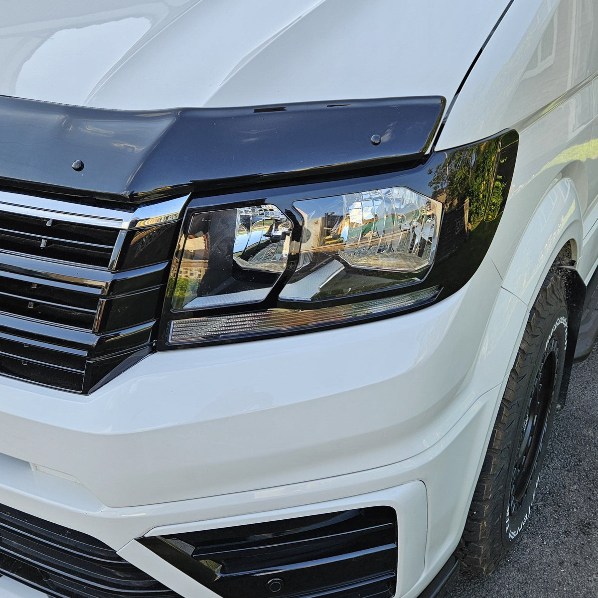 For MAN TGE Headlight Guards Gloss Black (2018-2025) | Front Headlight Protectors | Van-X
