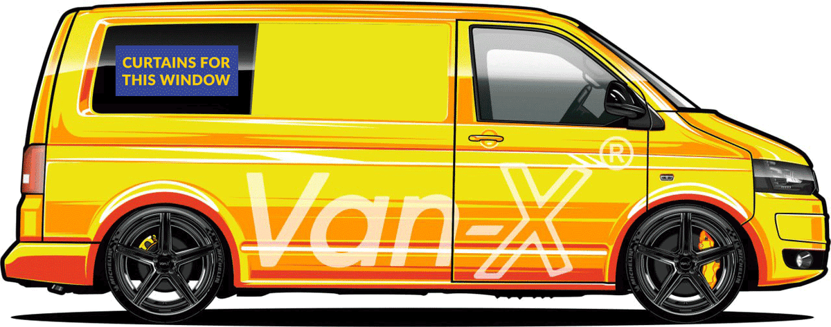 For VW Caddy Window Curtains Eco-Line Black – Camper Van Blackout Curtains | Van-X