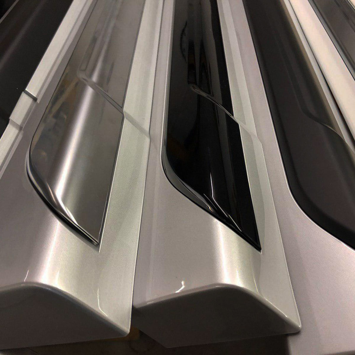 For VW T6 SWB Side Skirts Reflex Silver Plastic Painted and Ready to Fit (B-Grade)