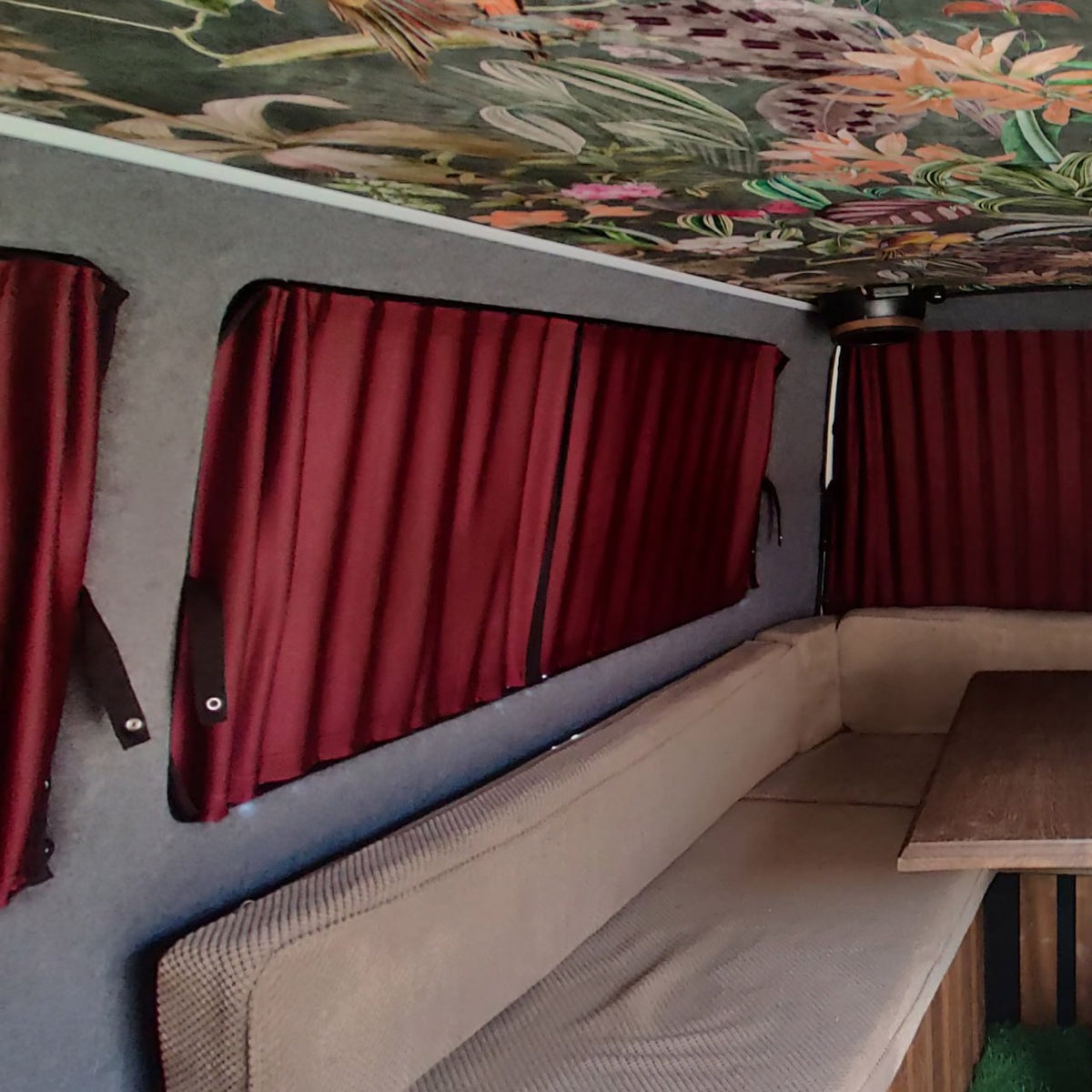 For Peugeot Expert Blackout Camper Curtains Black/Burgundy - Create Your Own Bundle | Van-X