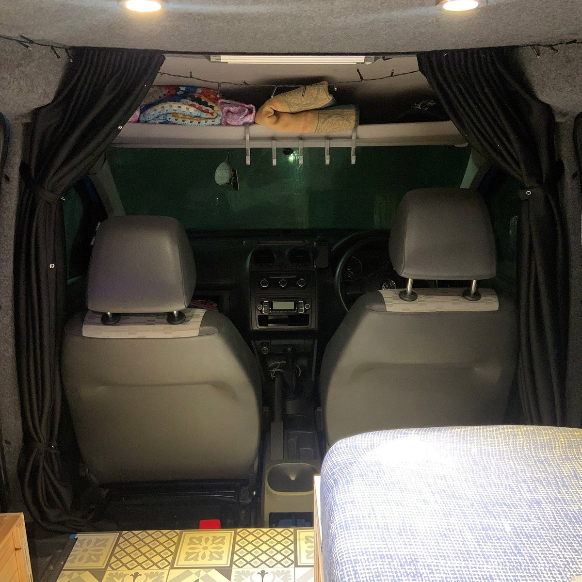 For VW Caddy Cab Divider Curtain Kit with Rail Premium Quality - Van-X