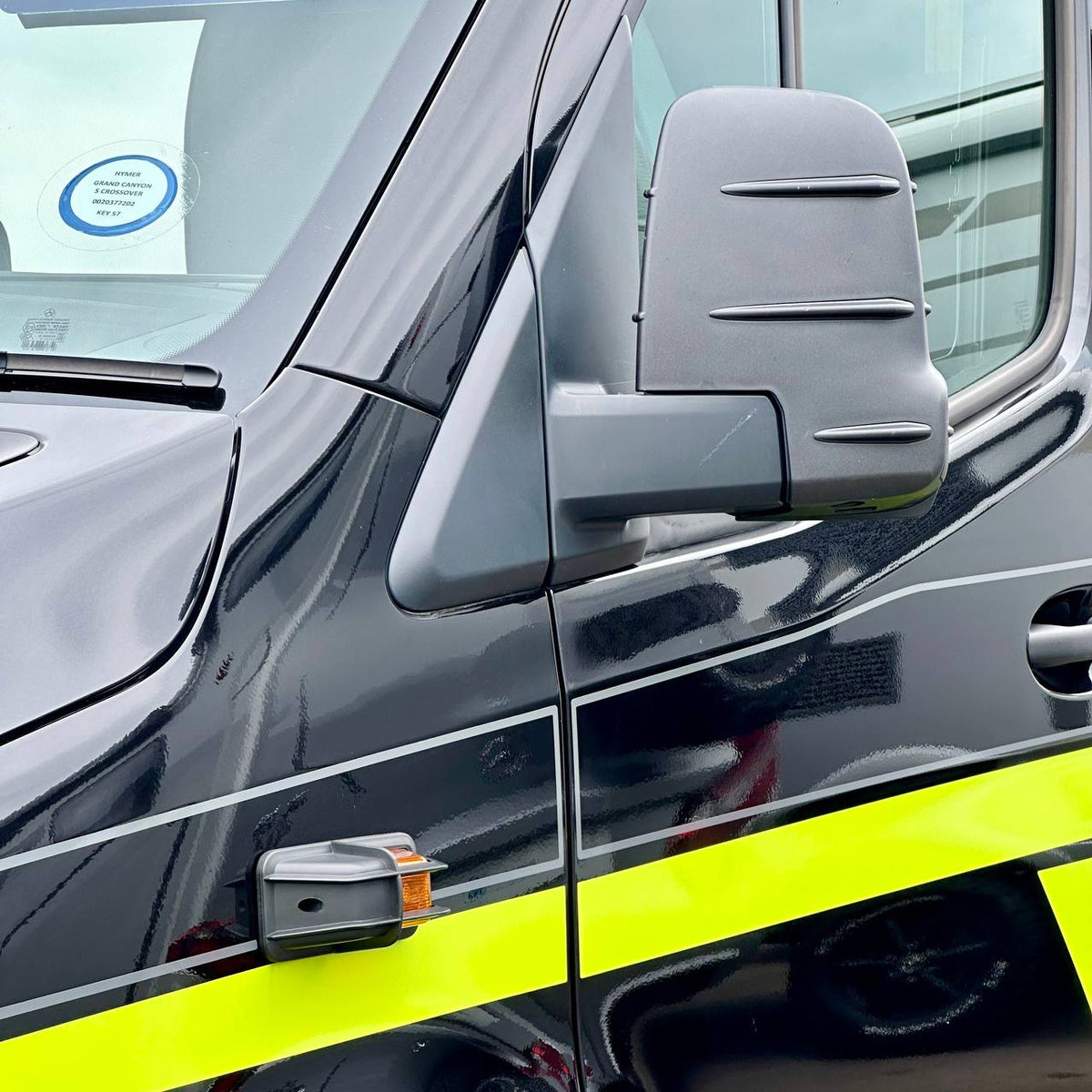 For Mercedes Sprinter Dodge 907 Wing Mirror Cap Covers Without Indicator – Hammerite Ultimate Matte Black (Set of 2) |Van-X