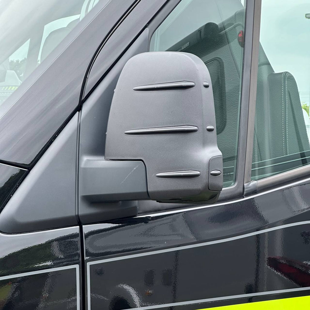 For Mercedes Sprinter Dodge 907 Wing Mirror Cap Covers Without Indicator – Hammerite Ultimate Matte Black (Set of 2) |Van-X