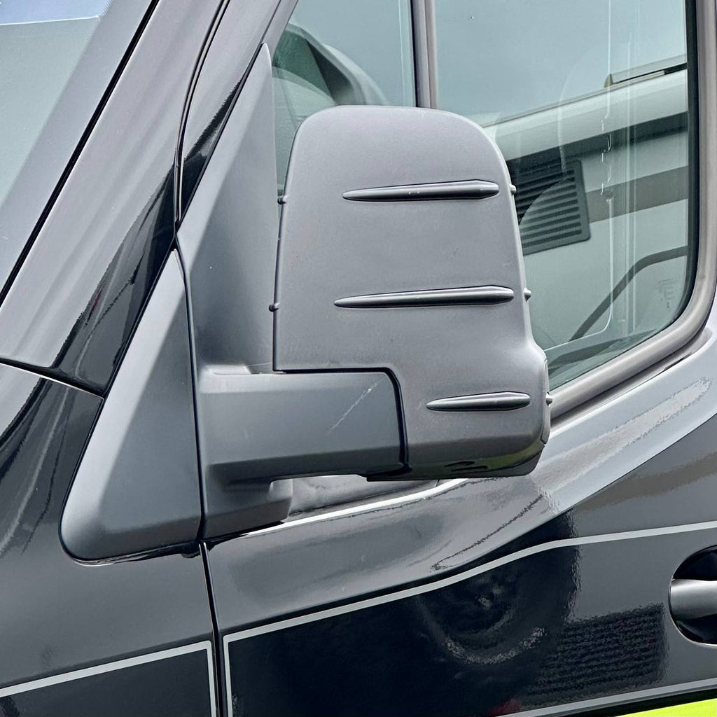 For Mercedes Sprinter Dodge 907 Wing Mirror Cap Covers Without Indicator – Hammerite Ultimate Matte Black (Set of 2) |Van-X