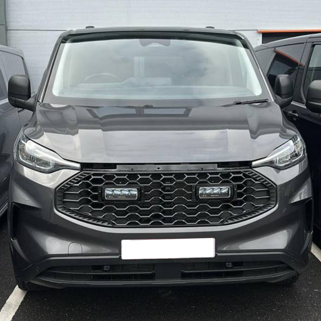 For Ford Transit Custom 2024+ Front Grille with Integrated LED Lights | Gloss Black Upgrade | Van-X