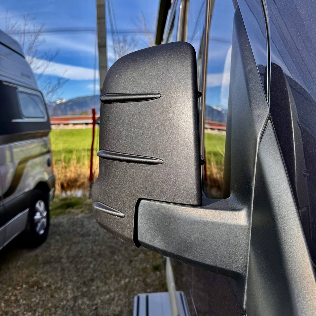For Mercedes Sprinter Dodge 907 Wing Mirror Cap Covers with Indicator – Hammerite Ultimate Matte Black (Set of 2) | Van-X