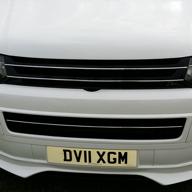 For VW Volkswagen T5.1 Front Badgeless Grille – Gloss Piano Black Finish | Van-X