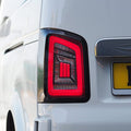 For VW T5 Transporter MK3.1 Van Barndoor LED Rear Lights – Full Frame Clear LED Light Bar | Van-X
