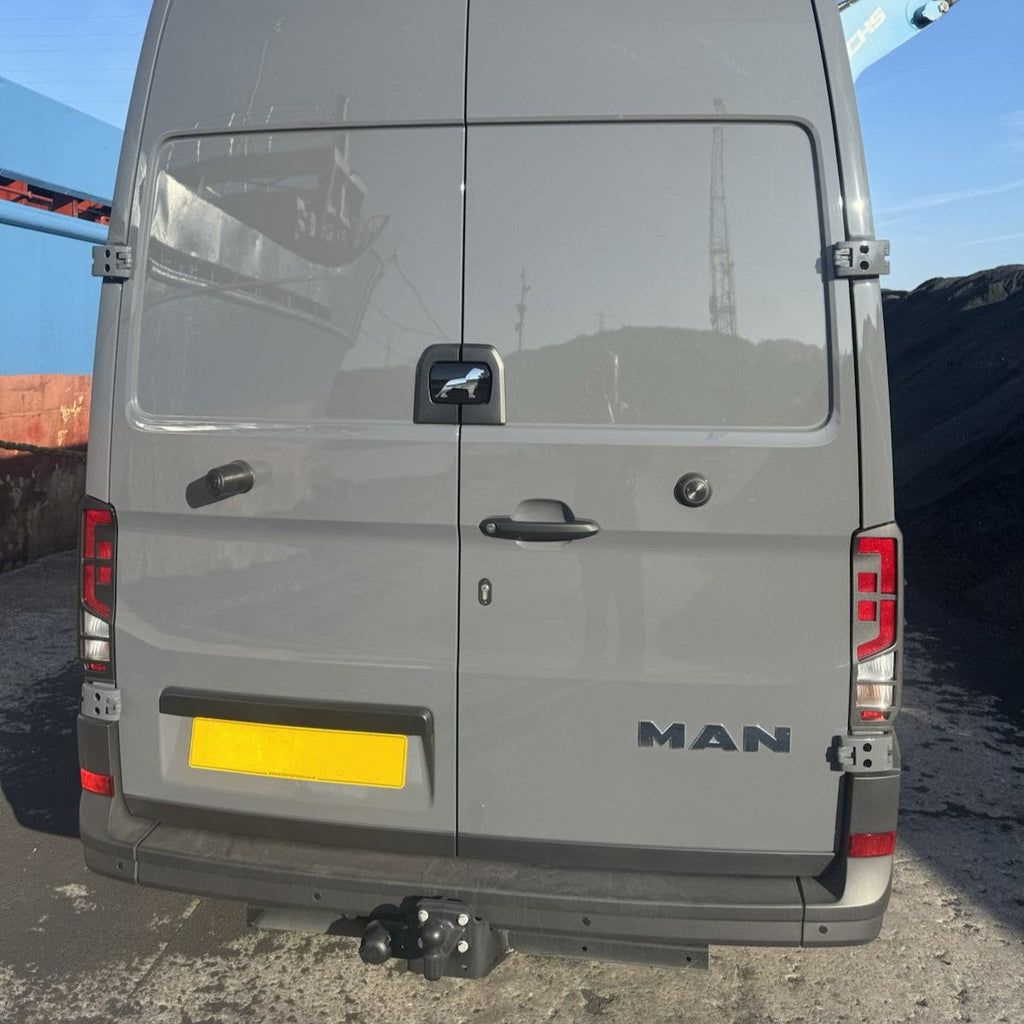 For VW Crafter Rear Light Guards Hammerite Ultimate Matte Black (2018-2025) | Tail Light Protectors | Van-X
