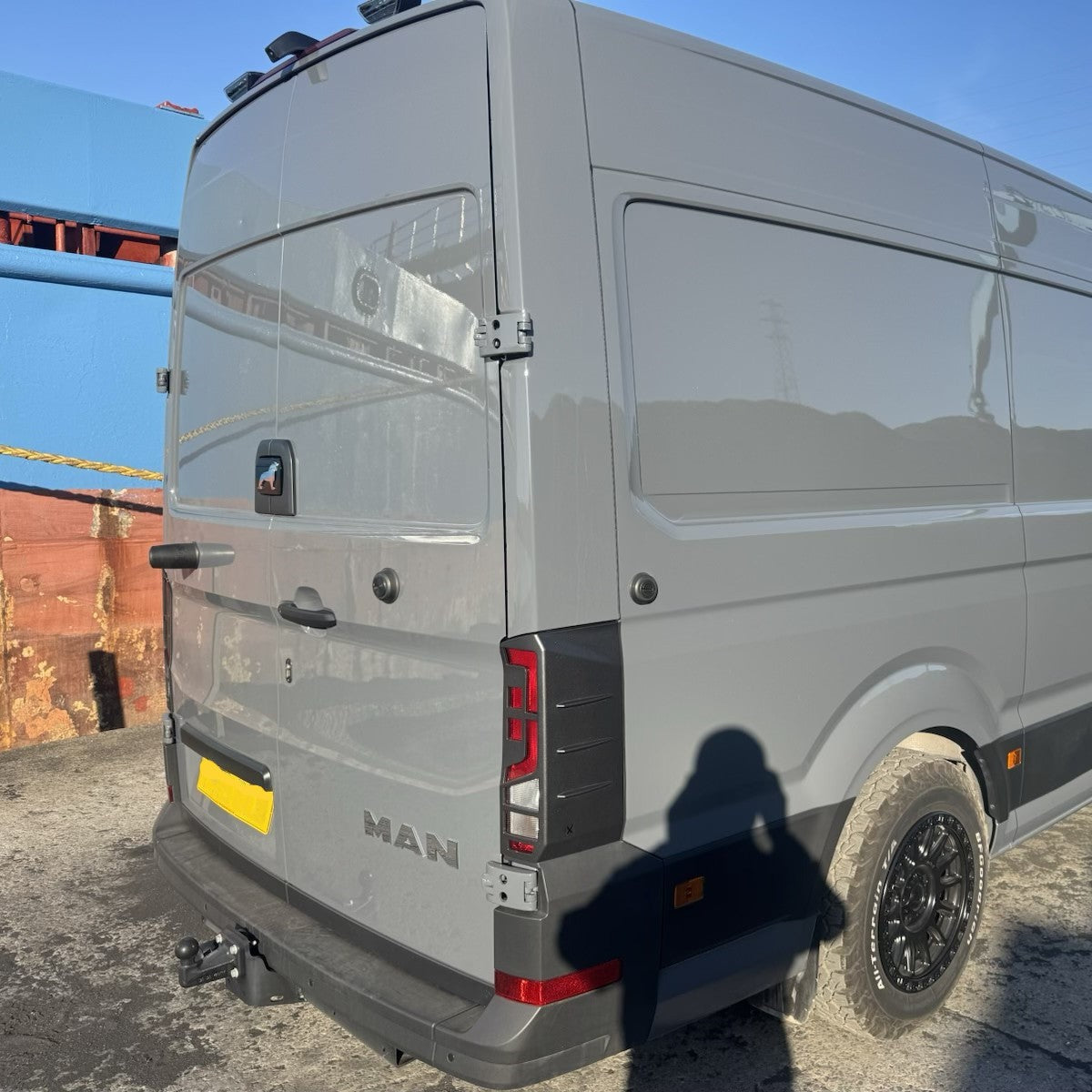 For VW Crafter Rear Light Guards Hammerite Ultimate Matte Black (2018-2025) | Tail Light Protectors | Van-X
