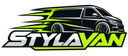 Stylavan logo with an electric lime customized van wordmark